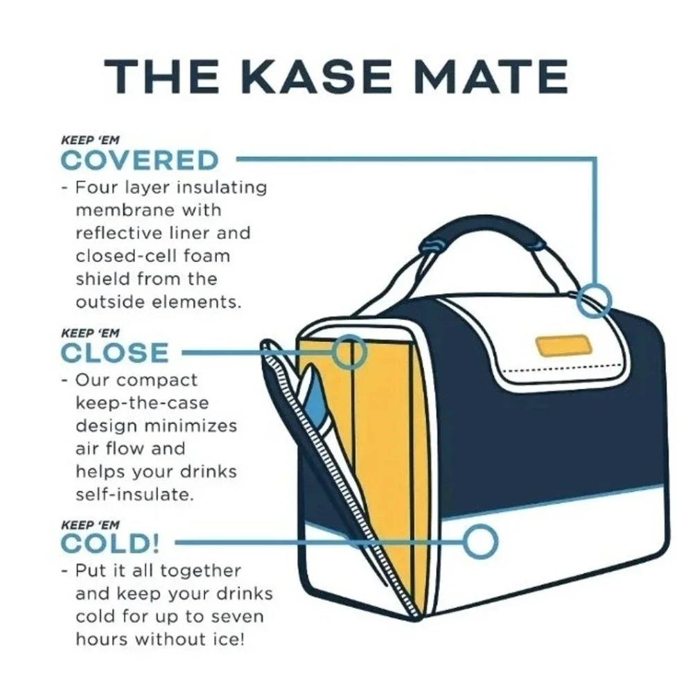 New Kanga Kase Mate 12-Pack Can Cooler Woody Wood Grain Green/Brown Insulated